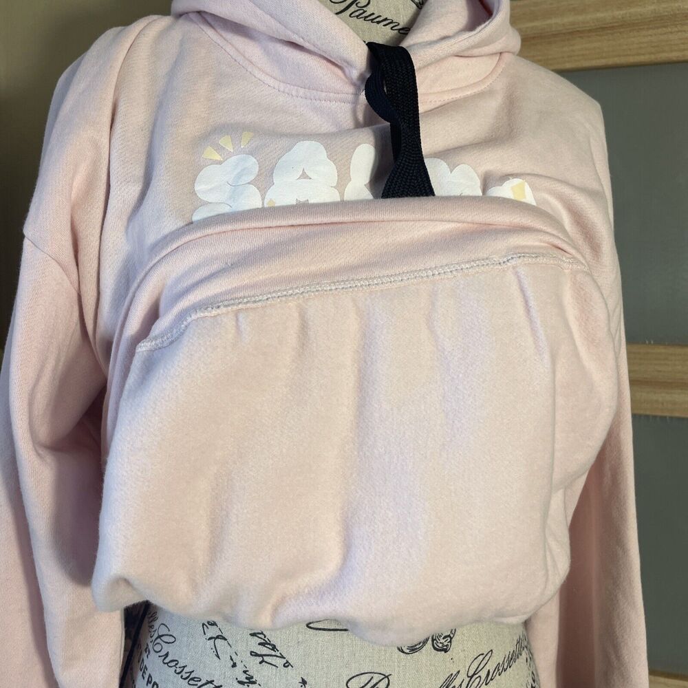 Kawaii Pastel Pink Bunny Hoodie Womens S Cute Anime Graphic Sweatshirt Soft Girl - Picture 6 of 7